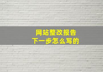 网站整改报告下一步怎么写的