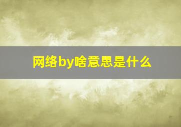 网络by啥意思是什么