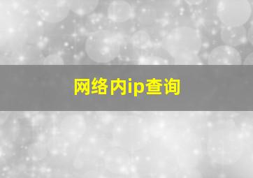 网络内ip查询