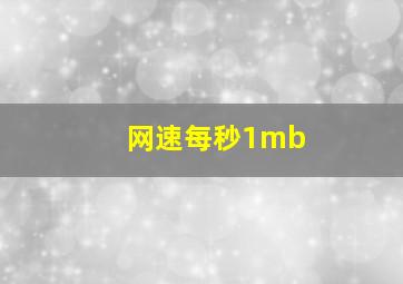 网速每秒1mb