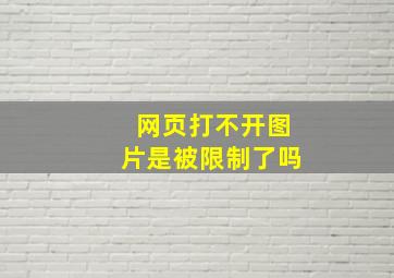 网页打不开图片是被限制了吗