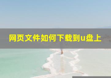 网页文件如何下载到u盘上