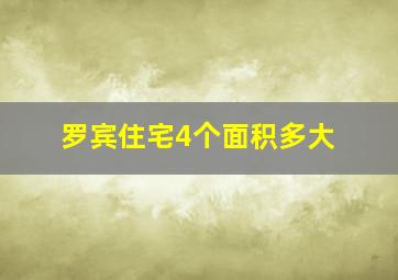 罗宾住宅4个面积多大