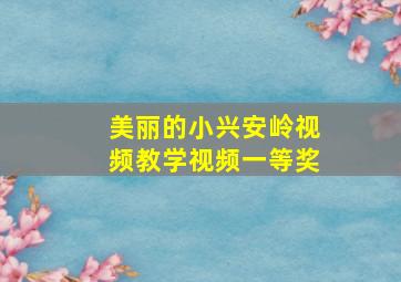 美丽的小兴安岭视频教学视频一等奖