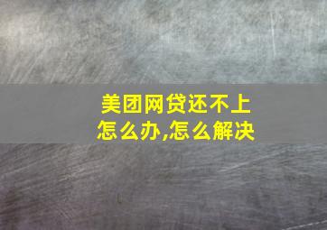 美团网贷还不上怎么办,怎么解决