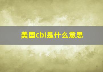 美国cbi是什么意思