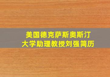 美国德克萨斯奥斯汀大学助理教授刘强简历