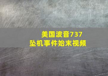 美国波音737坠机事件始末视频