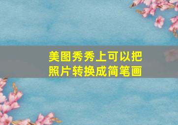 美图秀秀上可以把照片转换成简笔画