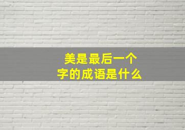 美是最后一个字的成语是什么