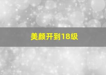 美颜开到18级