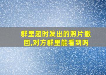 群里超时发出的照片撤回,对方群里能看到吗