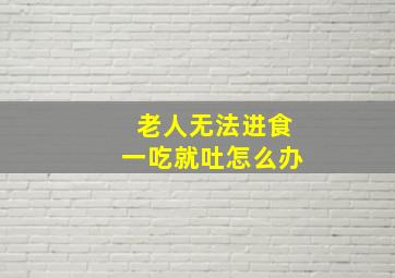 老人无法进食一吃就吐怎么办