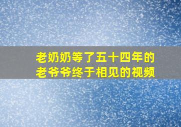 老奶奶等了五十四年的老爷爷终于相见的视频