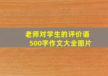 老师对学生的评价语500字作文大全图片