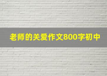 老师的关爱作文800字初中