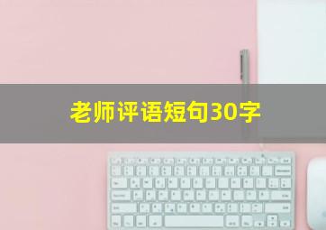 老师评语短句30字