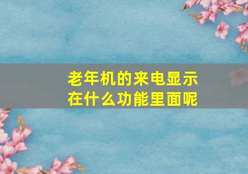 老年机的来电显示在什么功能里面呢