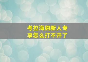 考拉海购新人专享怎么打不开了