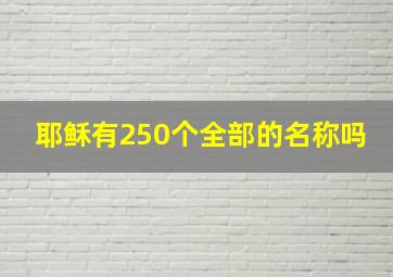 耶稣有250个全部的名称吗