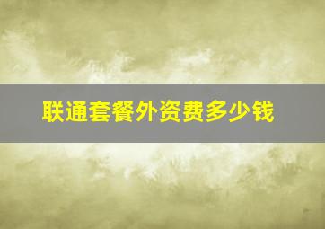 联通套餐外资费多少钱