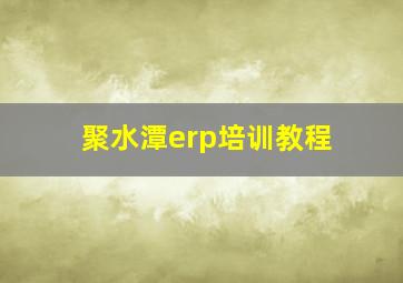 聚水潭erp培训教程