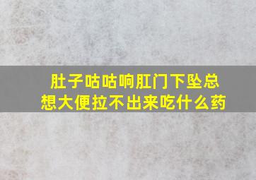 肚子咕咕响肛门下坠总想大便拉不出来吃什么药