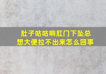 肚子咕咕响肛门下坠总想大便拉不出来怎么回事