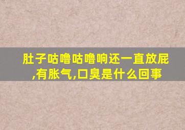 肚子咕噜咕噜响还一直放屁,有胀气,口臭是什么回事