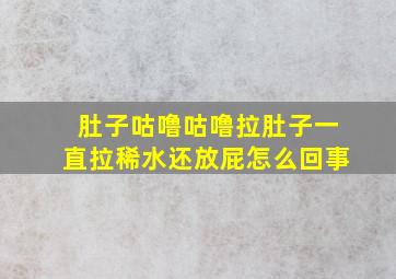 肚子咕噜咕噜拉肚子一直拉稀水还放屁怎么回事