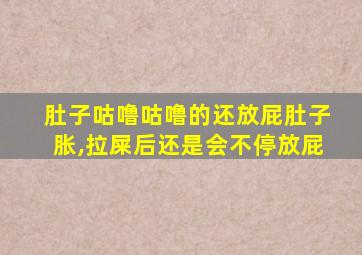 肚子咕噜咕噜的还放屁肚子胀,拉屎后还是会不停放屁