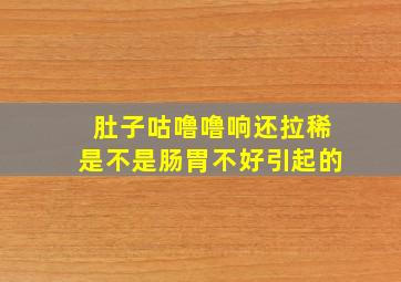 肚子咕噜噜响还拉稀是不是肠胃不好引起的