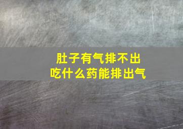 肚子有气排不出吃什么药能排出气