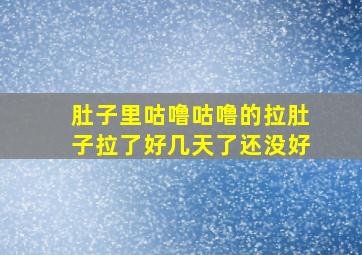 肚子里咕噜咕噜的拉肚子拉了好几天了还没好