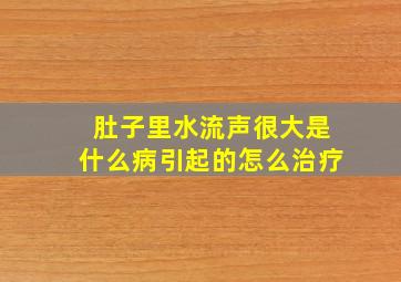 肚子里水流声很大是什么病引起的怎么治疗