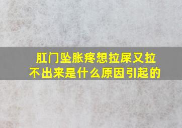 肛门坠胀疼想拉屎又拉不出来是什么原因引起的