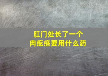 肛门处长了一个肉疙瘩要用什么药