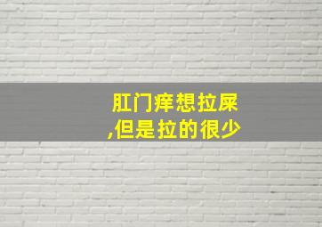 肛门痒想拉屎,但是拉的很少