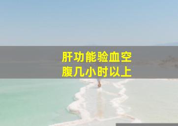 肝功能验血空腹几小时以上