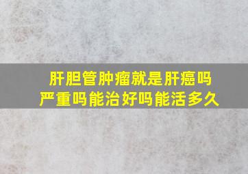 肝胆管肿瘤就是肝癌吗严重吗能治好吗能活多久