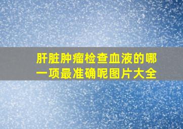 肝脏肿瘤检查血液的哪一项最准确呢图片大全