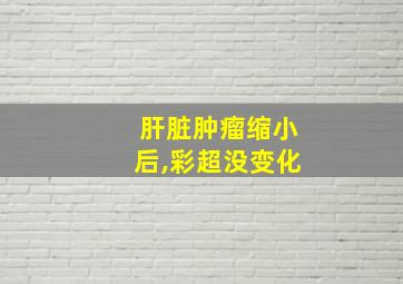 肝脏肿瘤缩小后,彩超没变化