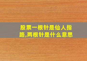 股票一根针是仙人指路,两根针是什么意思