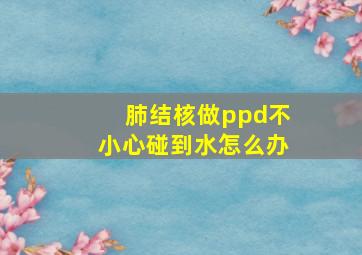 肺结核做ppd不小心碰到水怎么办