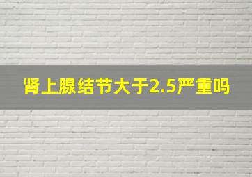 肾上腺结节大于2.5严重吗