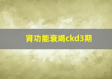 肾功能衰竭ckd3期