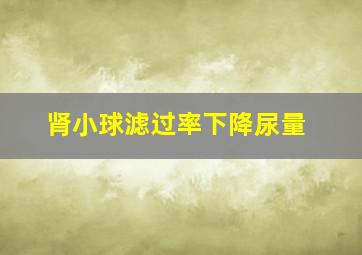 肾小球滤过率下降尿量