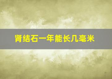 肾结石一年能长几毫米