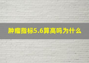 肿瘤指标5.6算高吗为什么