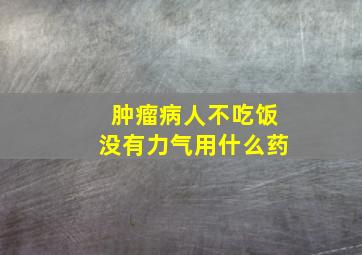 肿瘤病人不吃饭没有力气用什么药